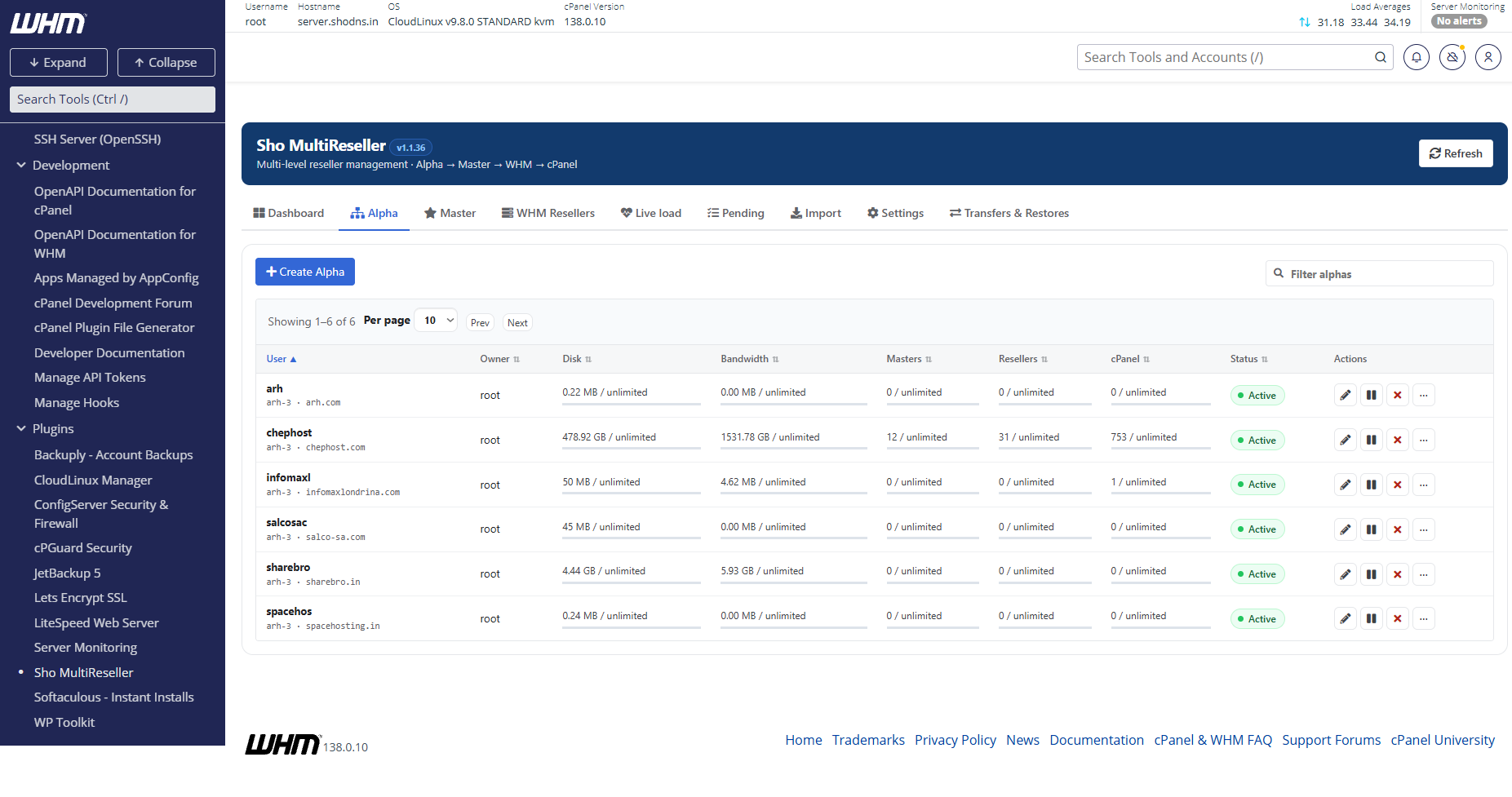Alpha reseller tier management