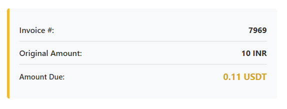 WHMCS Binance Payment Gateway Currency Conversion Screenshot